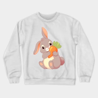 Cute bunny with carrot Crewneck Sweatshirt